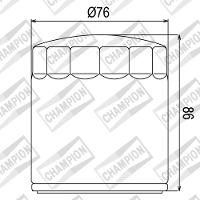 Champion Oil Filter Element - COF074C (Chrome)