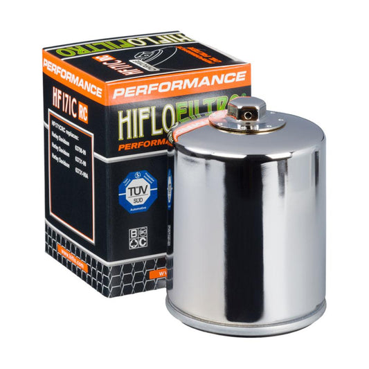 Hiflofiltro Oil Filter - HF171CRC Chrome (With Nut)