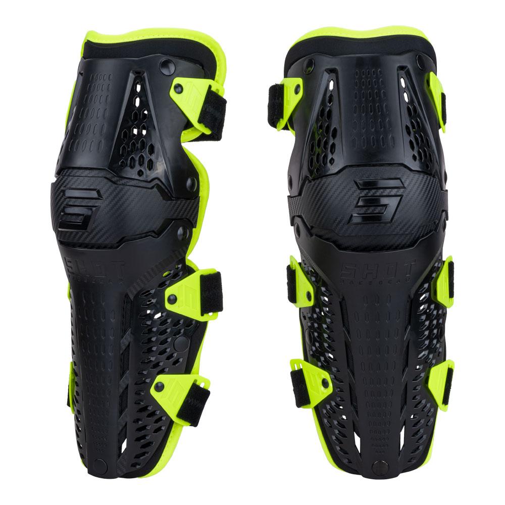 Shot Airflow Adult Knee/Shin Guards Black/Yellow