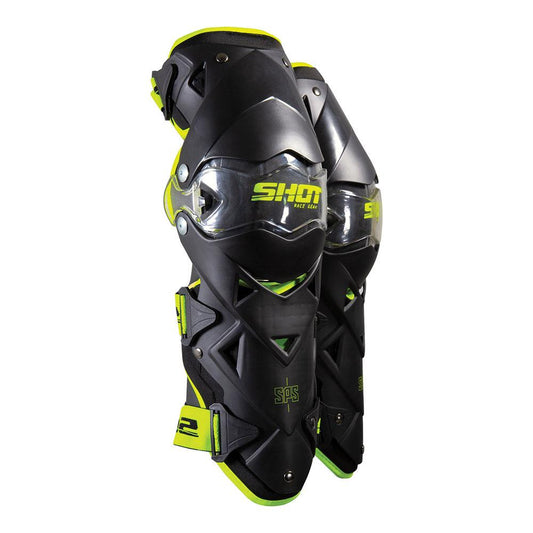 Shot Interceptor Adult Knee Guards Black/Neon Yellow