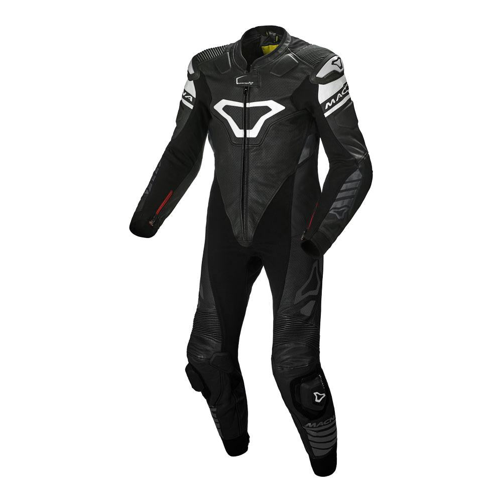 Macna Tracktix 1 Piece Suit Black/White