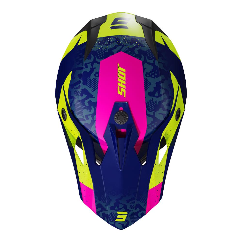 Shot Pulse Kid Helmet Airfit Blue/Neon Yellow/Pink