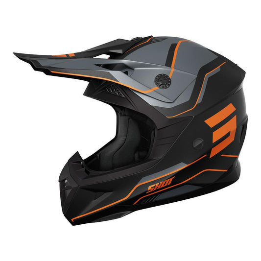 Shot Pulse Lines Helmet Black/Orange Matt